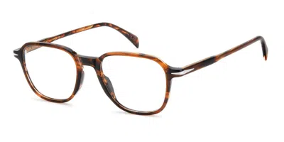 David Beckham Db 1250 Ex4 Occhiali Da Vista Marroni Per Uomo (solo Montatura) In Brown Horn