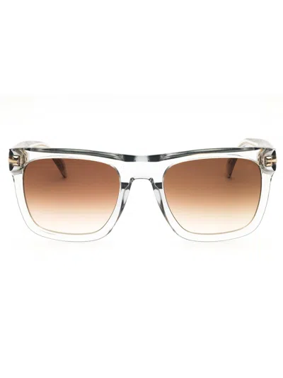 David Beckham Db 7000/s Flat Rectangular Sunglasses For Men In Brown