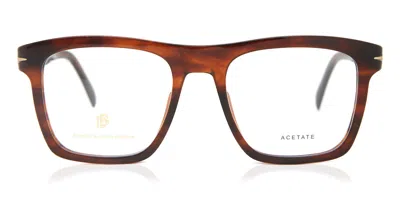 David Beckham Db 7020 Ex4 Occhiali Da Vista Marroni Per Uomo (solo Montatura) In Red