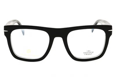David Beckham Db 7020/flat Eyeglasses In Black On Clear/clear Demo Lens