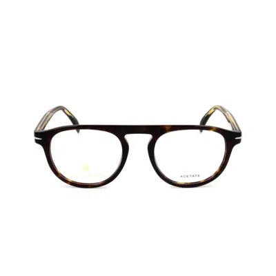 David Beckham Db 7024 Tortoiseshell Round Rectangular Eyeglasses In Multi
