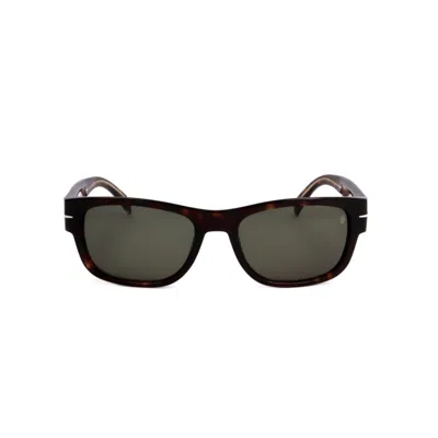 David Beckham Db 7035/s Tortoiseshell Rectangular Acetate Sunglasses In Black
