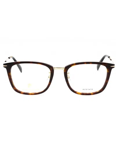 David Beckham Db 7060/f Eyeglasses Grey Horn/clear Demo Lens In 02m2 00 - Black Gold/clear Demo Lens
