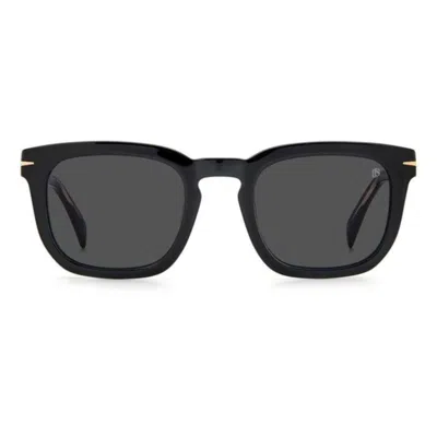David Beckham Db 7076/s Square-frame Black Acetate Sunglasses