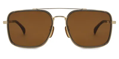 David Beckham Db 7083/g/s Asian Fit Ft3/70 Men's Sunglasses Gold Size 59 In Brown