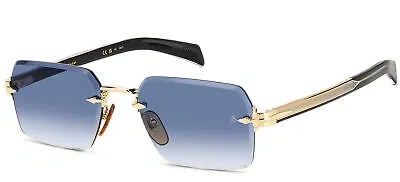 Pre-owned David Beckham Db 7109/s Gold Black/blue 56/20/145 Men Sunglasses