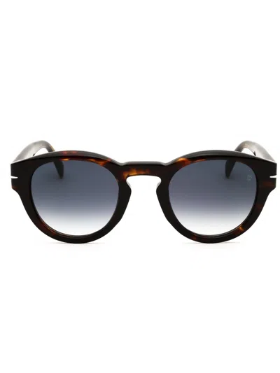 David Beckham Db 7110/s Sunglasses In Brown Horn/gradient Dark Grey