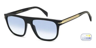 David Beckham Db 7111/s 807/f9 Men's Sunglasses Black Size 56 In Blue