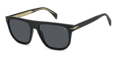 David Beckham Db 7111/s I46/ir Men's Sunglasses Black Size 56 In Blue