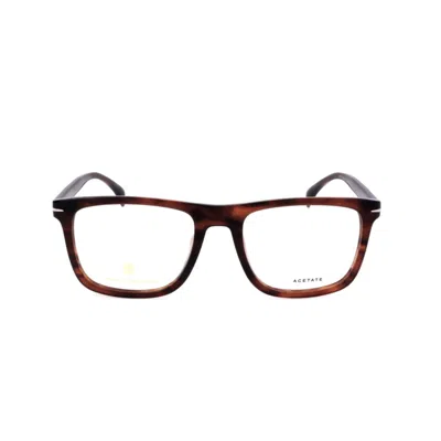 David Beckham Db 7115 Rectangular Acetate Eyeglasses In Brown