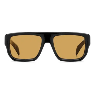 David Beckham Db 7132/s Rectangular Frame Sunglasses In Yellow