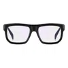 David Beckham Db 7137 Rectangular Black Acetate Sunglasses In Black