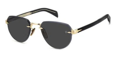 David Beckham Db 7144/s Rhl/ir Men's Sunglasses Gold Size 55