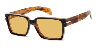 David Beckham Db 7162/s Ex4/ho Occhiali Da Sole Marroni Per Uomo In Brown Horn