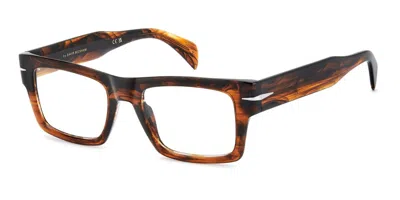 David Beckham Db 7171 Ex4 Occhiali Da Vista Marroni Per Uomo (solo Montatura) In Brown Horn