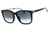 David Beckham Db1071fs Rectangular Plastic Frame Sunglasses In Black