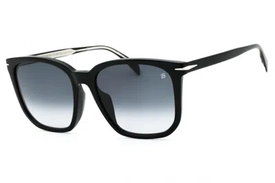 David Beckham Db1071fs Rectangular Plastic Frame Sunglasses In Black