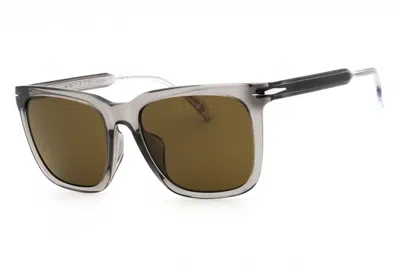 David Beckham Db1120fs Rectangular Acetate Sunglasses In Gray