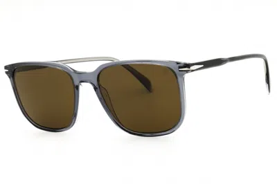 David Beckham Db1141s Rectangular Plastic Sunglasses In Gray