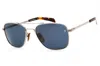 David Beckham Db7019s Rectangular Metal Sunglasses In Silver