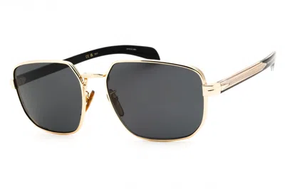 David Beckham Db7121gs Rectangular Metal Sunglasses In Gold