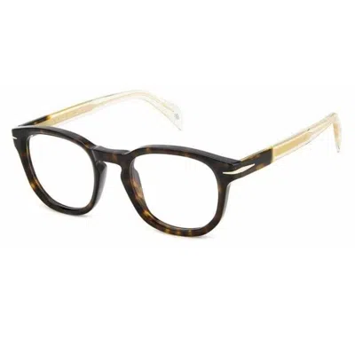 David Beckham Demo Oval Men's Eyeglasses Db 7050 0086-47 In Brown