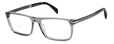 David Beckham Demo Rectangular Men's Eyeglasses Db 1095 0hek 57 In Gray