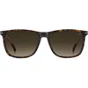 David Beckham Eyewear 1219/s/us 57mm Gradient Rectangular Sunglasses In Brown