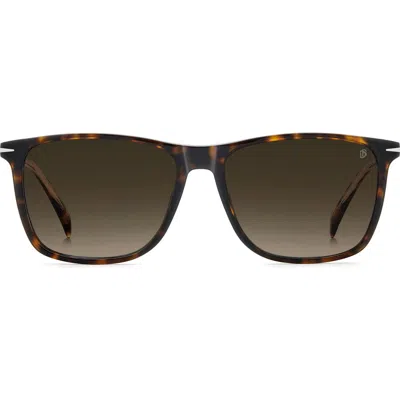David Beckham Eyewear 1219/s/us 57mm Gradient Rectangular Sunglasses In Brown