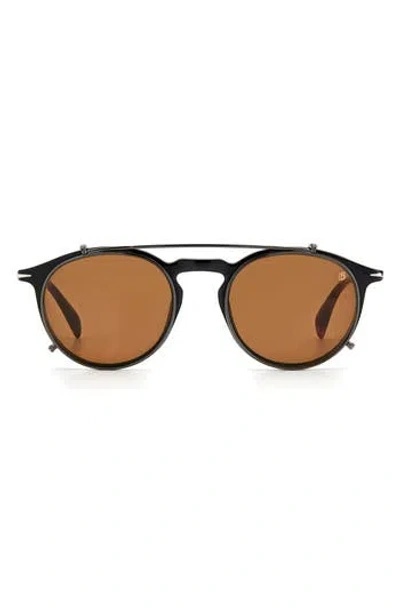 David Beckham Eyewear 49mm Round Sunglasses In Brown