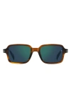 David Beckham Eyewear 51mm Rectangular Sunglasses In Brown Horn/green Sp