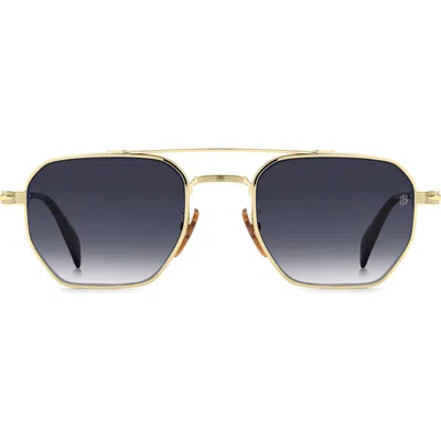 David Beckham Eyewear 52mm Navigator Sunglasses In Gold