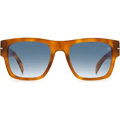 David Beckham Eyewear 52mm Rectangular Sunglasses In Orange