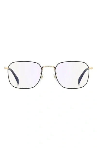 David Beckham Eyewear 52mm Square Optical Glasses In Gold