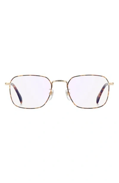 David Beckham Eyewear 52mm Square Optical Glasses In Gold