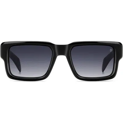 David Beckham Eyewear 53mm Rectangular Sunglasses In Black
