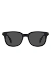 David Beckham Eyewear 53mm Rectangular Sunglasses In Black Striped Brown/grey Ar