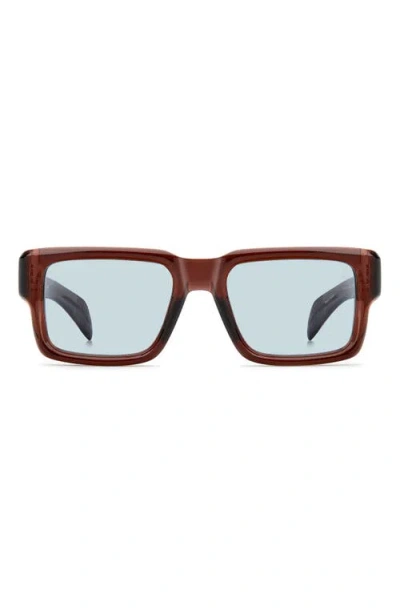 David Beckham Eyewear 53mm Rectangular Sunglasses In Brown