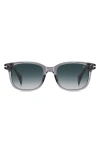 David Beckham Eyewear 53mm Rectangular Sunglasses In Grey/dark Blue Sf