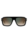David Beckham Eyewear 54mm Gradient Rectangular Sunglasses In Multi