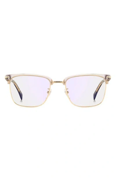 David Beckham Eyewear 54mm Rectangular Optical Glasses In Gold