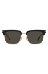 David Beckham Eyewear 55mm Rectangular Sunglasses In Black Havana Gold