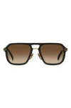 David Beckham Eyewear 56mm Navigator Sunglasses In Multi