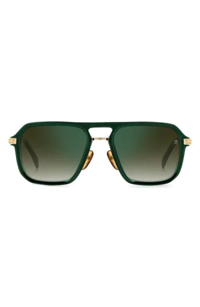 David Beckham Eyewear 56mm Navigator Sunglasses In Green