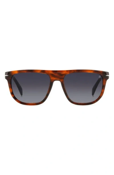 David Beckham Eyewear 56mm Square Sunglasses In Brown