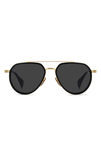David Beckham Eyewear 57mm Pilot Sunglasses In Gold