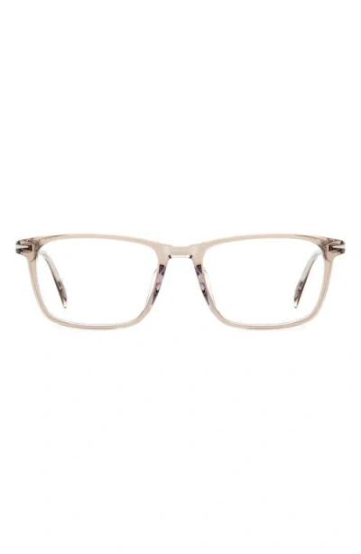 David Beckham Eyewear 57mm Rectangular Optical Glasses In Gold
