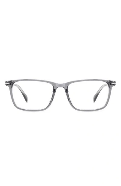 David Beckham Eyewear 57mm Rectangular Optical Glasses In Gray