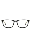 David Beckham Eyewear 57mm Rectangular Optical Glasses In Gray