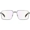 David Beckham Eyewear 57mm Rectangular Optical Glasses In Brown